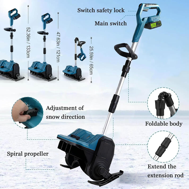 12 inches Cordless Snow Shovel with 2 Batteries