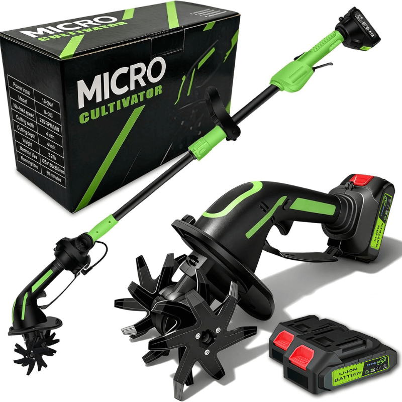 2-IN-1 Cordless Tiller & Cultivator with Extension Pole