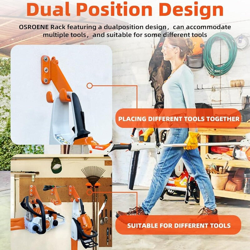 Chainsaw Stand Wall Mount for Garden, Garage, Workshop