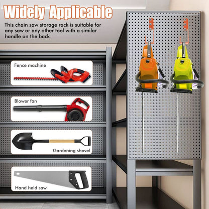 Chainsaw Stand Wall Mount for Garden, Garage, Workshop