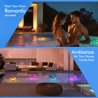 Solar Floating Pool Lights with UV Sterilization (2 Pack)