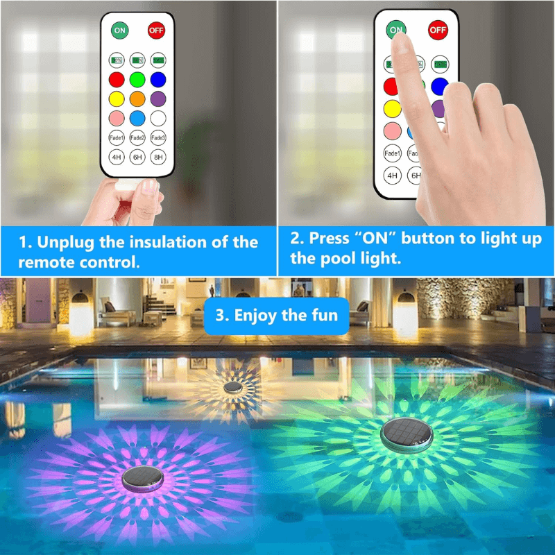 Solar Floating Pool Lights with UV Sterilization (2 Pack)