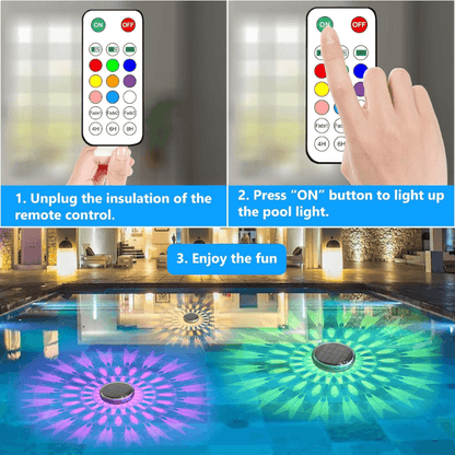 Solar Floating Pool Lights with UV Sterilization (2 Pack)