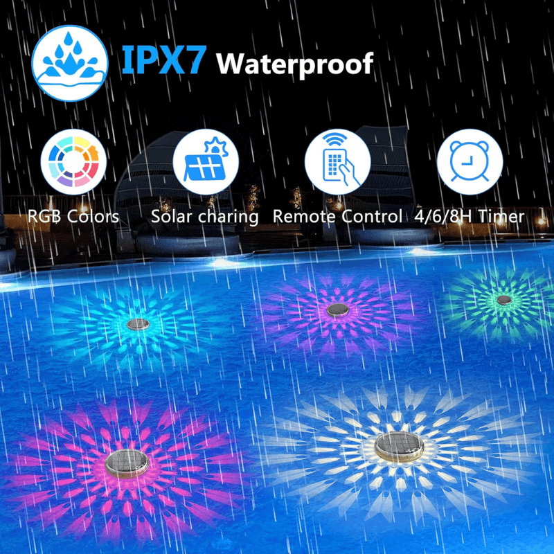 Solar Floating Pool Lights with UV Sterilization (2 Pack)