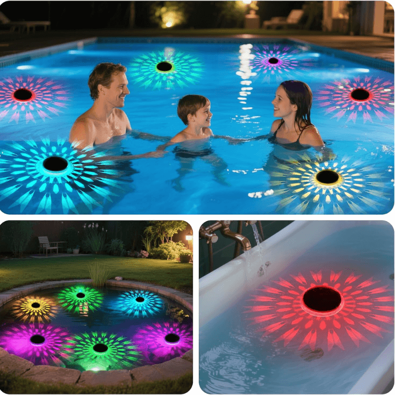 Solar Floating Pool Lights with UV Sterilization (2 Pack)