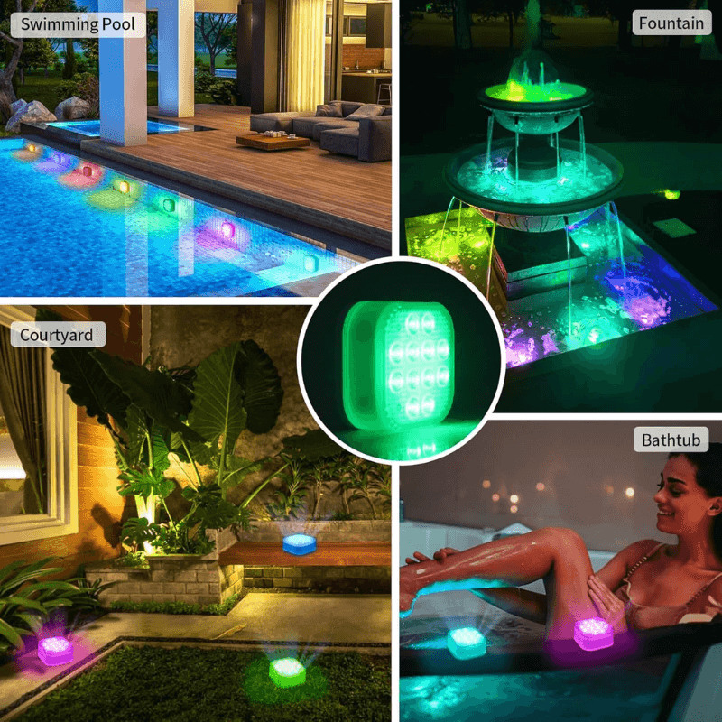 Submersible LED Pool Lights with Remote Control(4 Pack)
